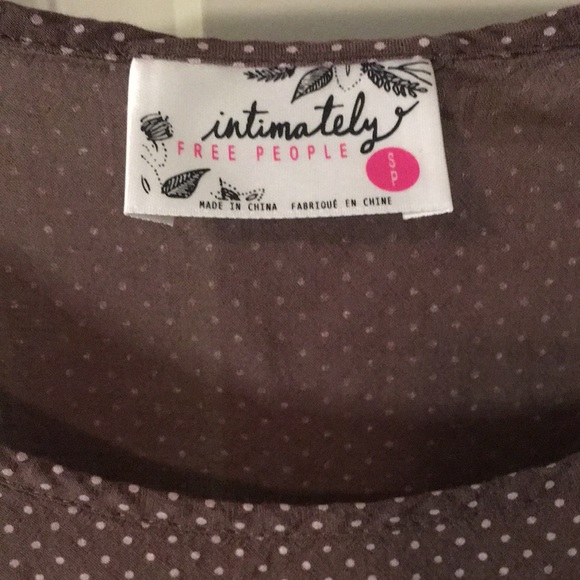 Intimately Free People | Brown & Cream Dots Voile Trapeze Top - Picture 4 of 8